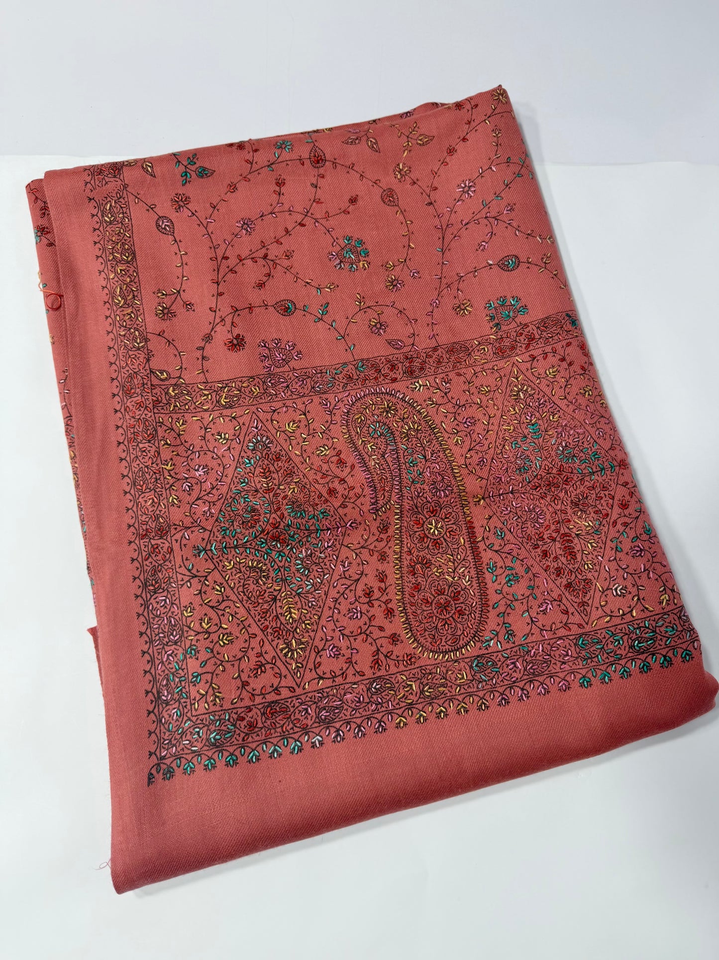 Pashmina Shawl | Hand Embroidery on Print Beautiful Shawl | Pink