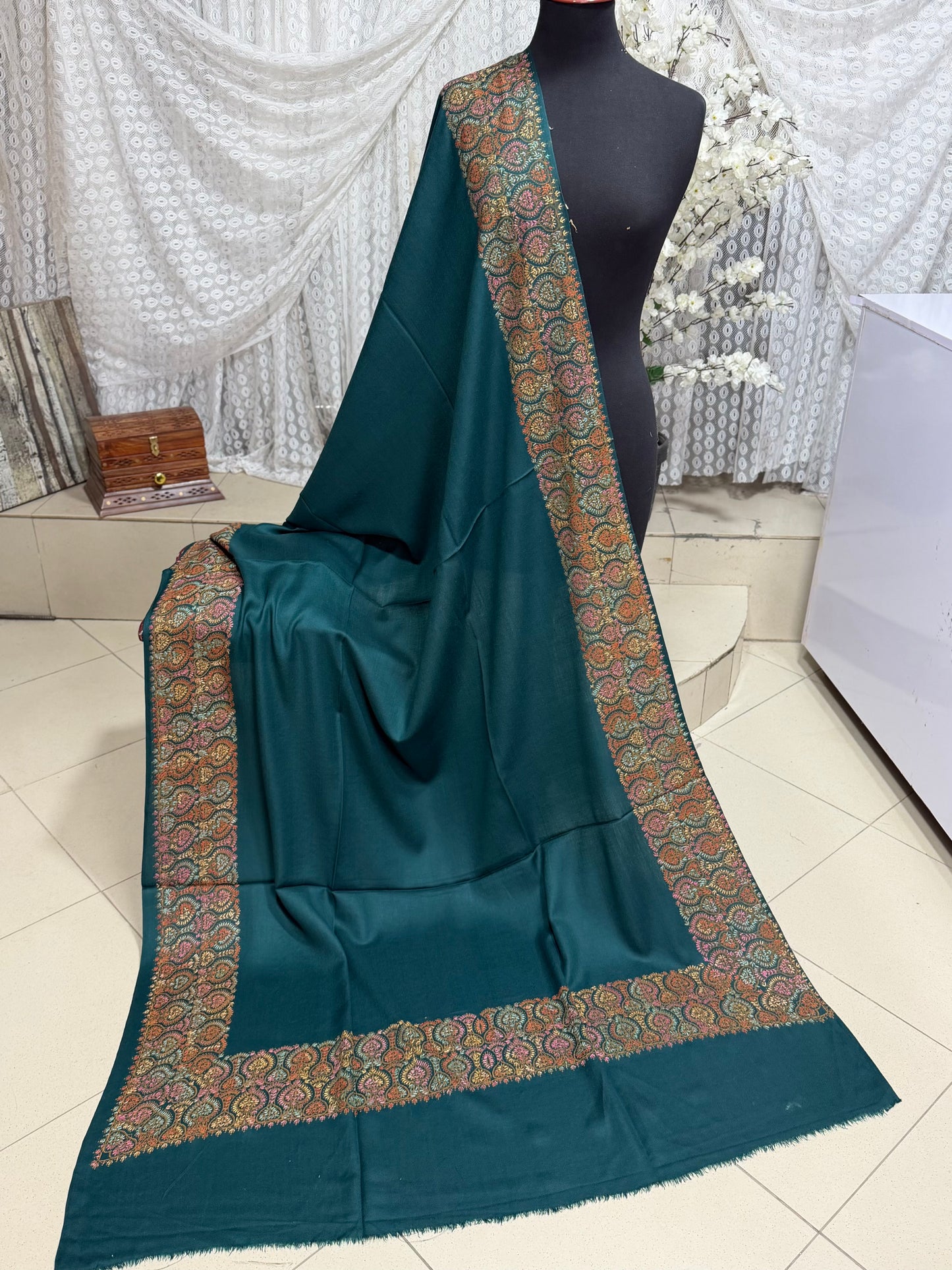 Pashmina Shawl Border Embroidery | Handmade Shawl Perfect Gift | Zinc