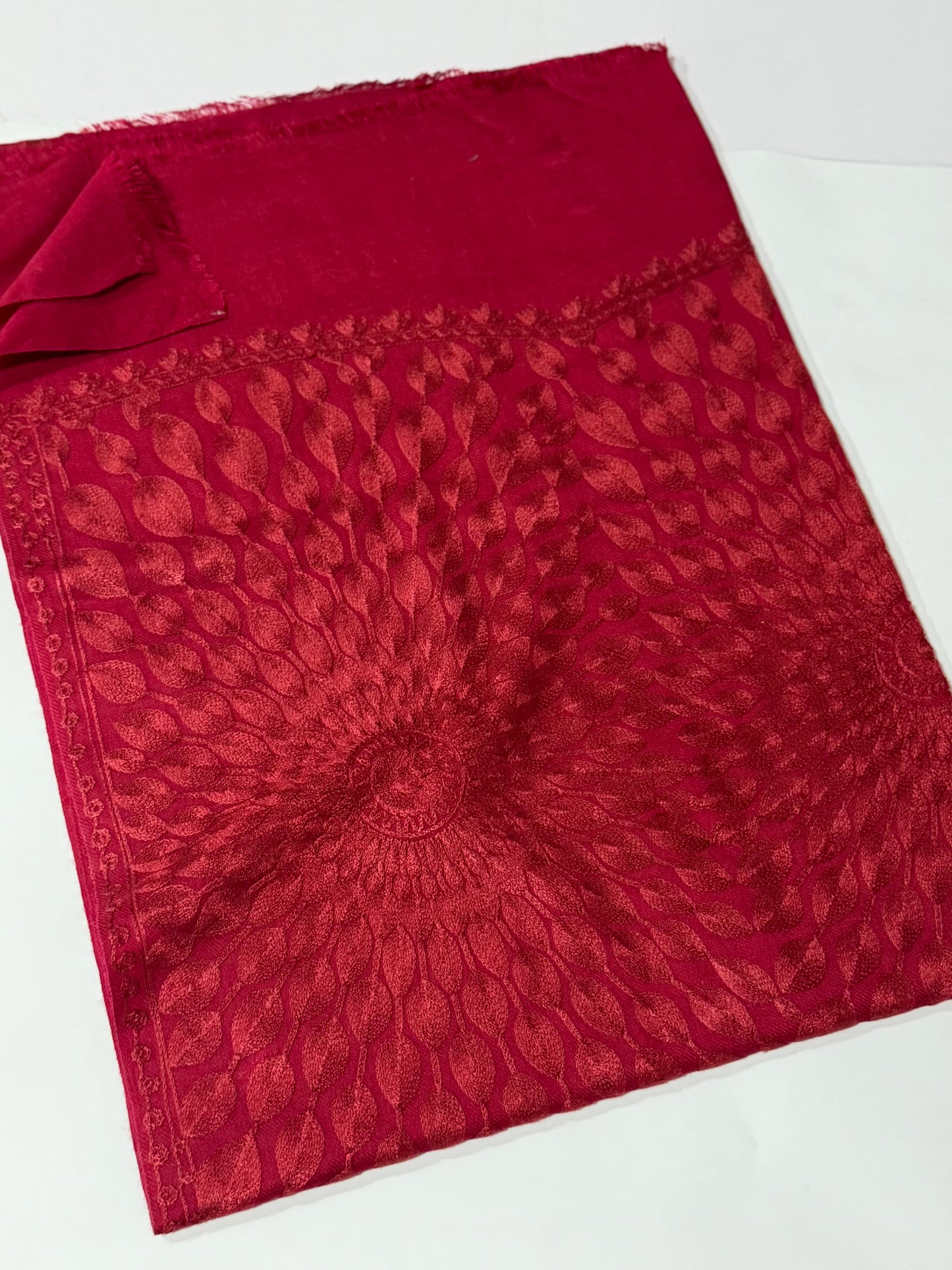 Pashmina Stole Suraj Jaal Full Embroidery Kashmiri Work in Sale Price perfect Gift