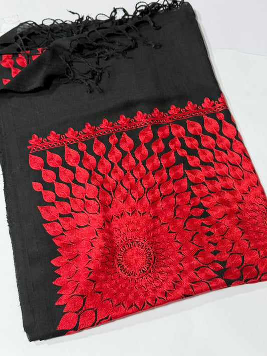 Pashmina Stole Suraj Jaal Full Embroidery Kashmiri Work in Sale Price perfect Gift