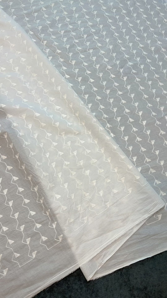 White Pure Lawn Embroidered Dupatta Dyeable | Lining Bouti