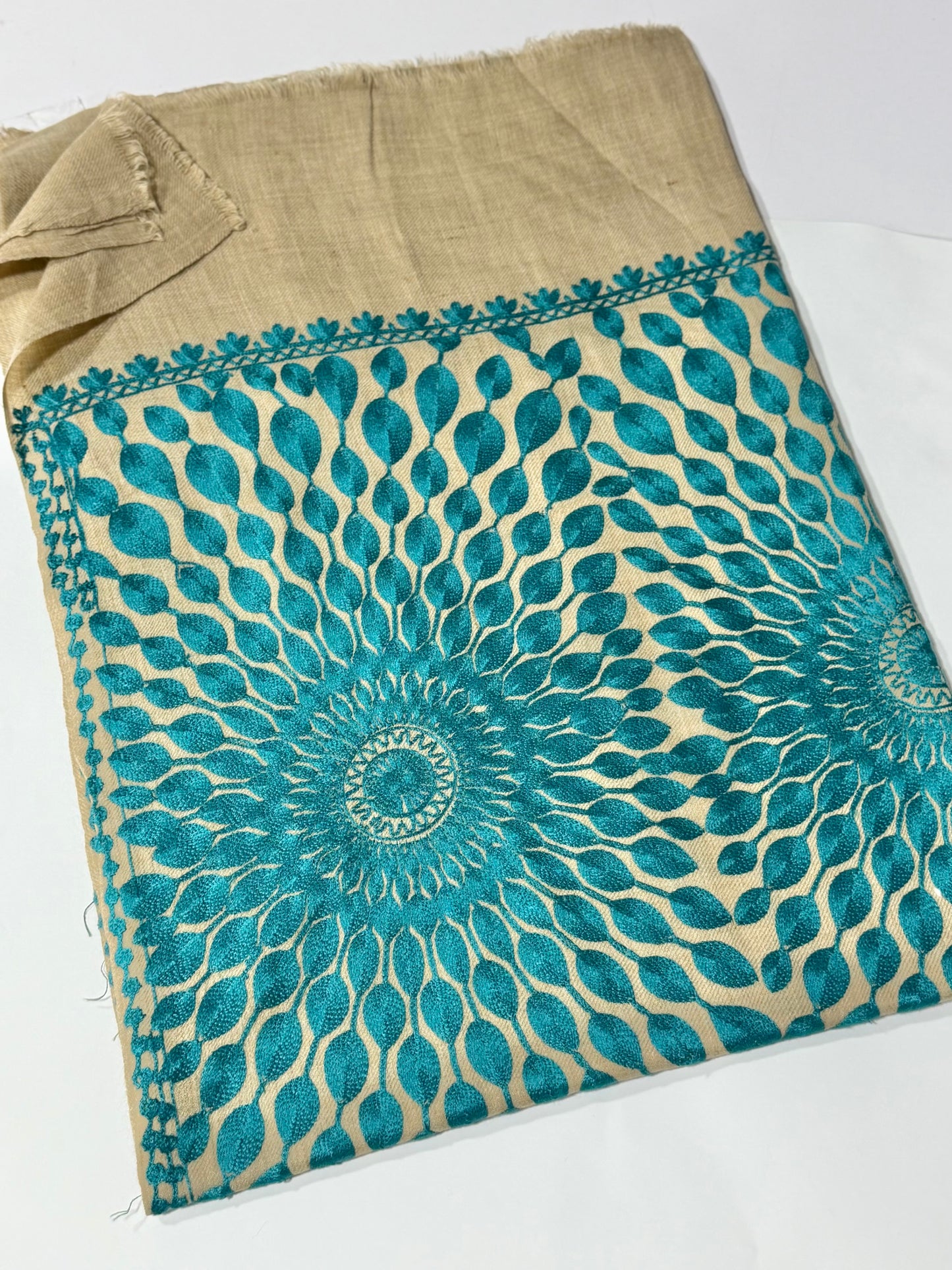 Pashmina Stole Suraj Jaal Full Embroidery Kashmiri Work in Sale Price perfect Gift
