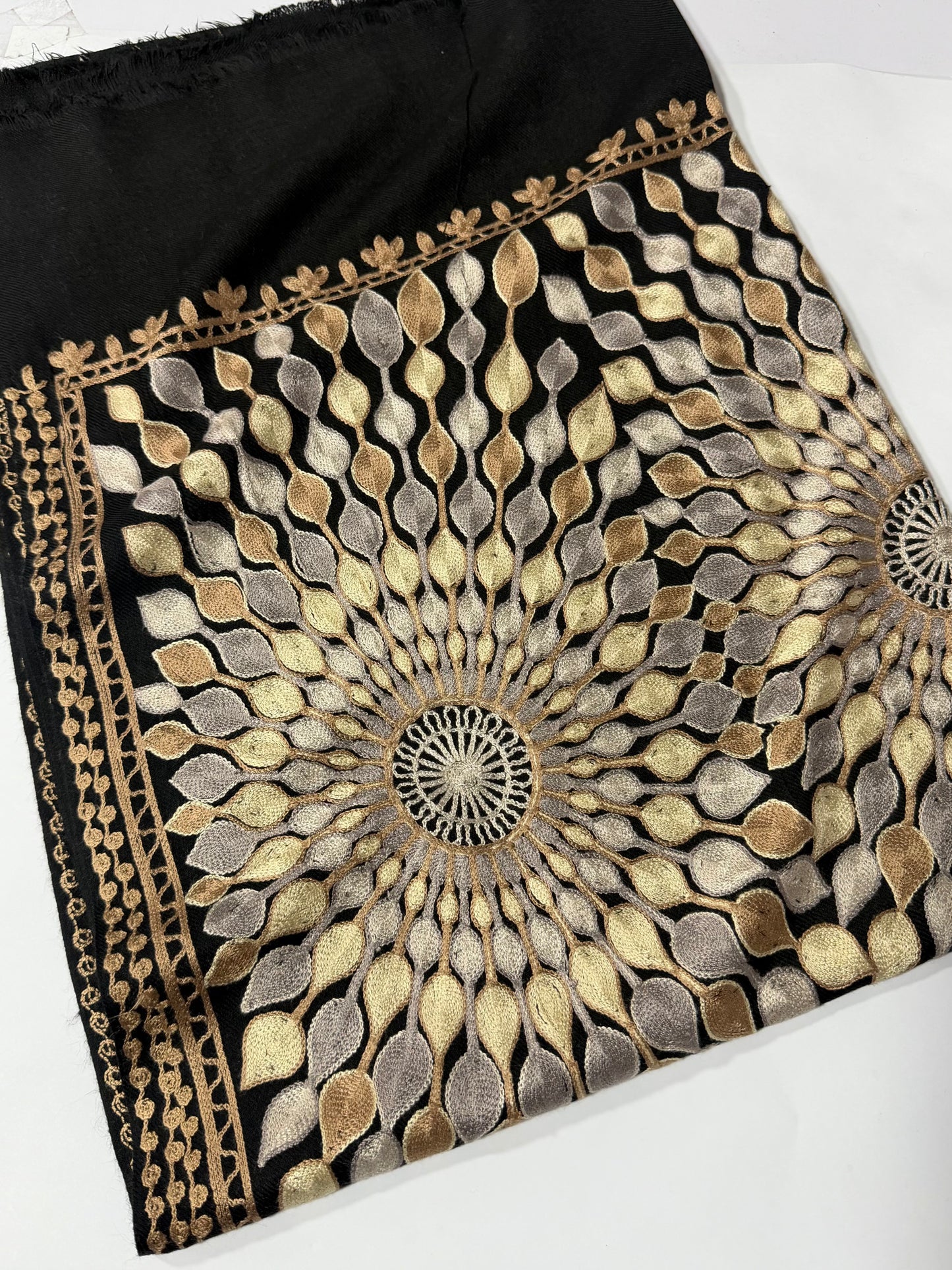 Pashmina Stole Suraj Jaal Full Embroidery Kashmiri Work in Sale Price perfect Gift