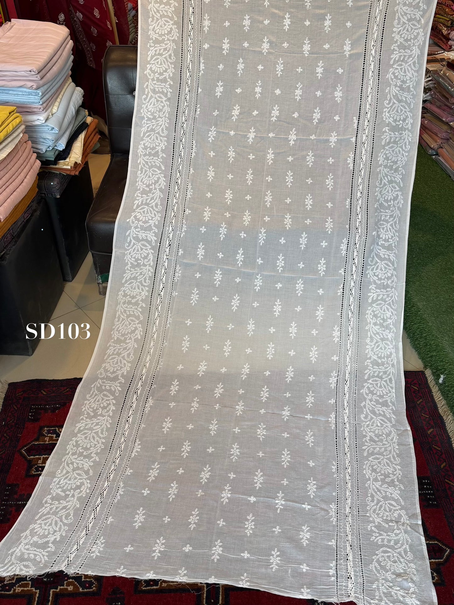 Shadow Work Beautiful Handmade Dupatta Shawl Perfect Gift | SD103