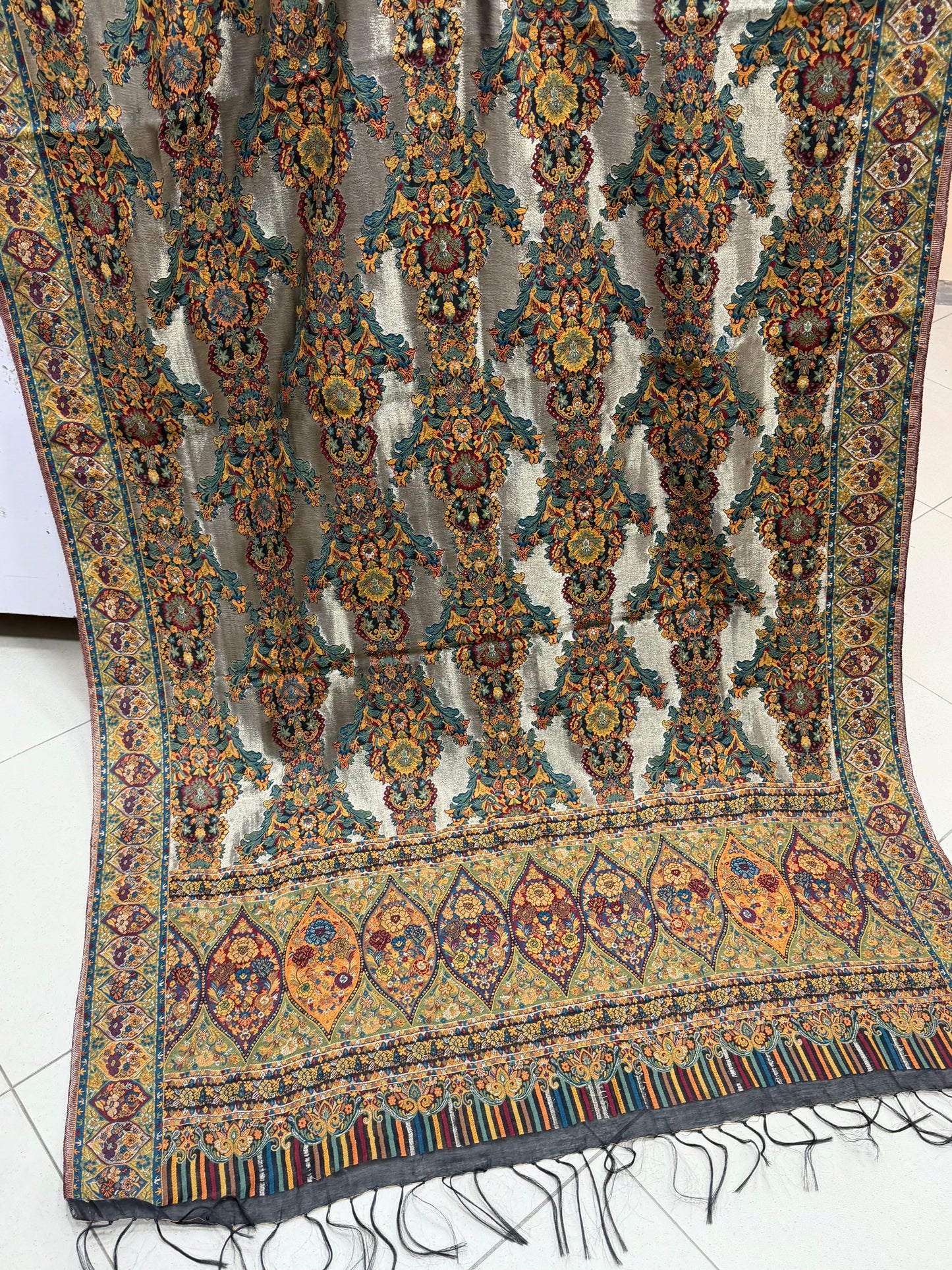 Moonlight Kani Silk Shawl, Wedding Wrap Perfect Gift Made in Kashmir