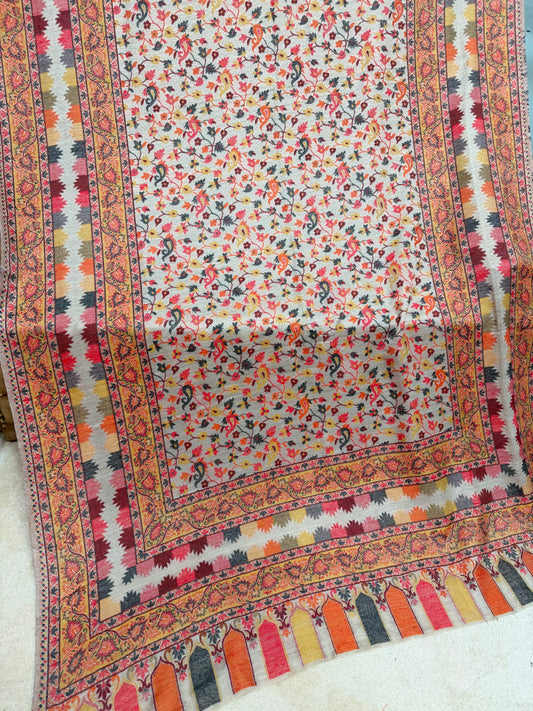 Pashmina Wool Kani Shawl in Full Size Multi Color | Skin Jaal