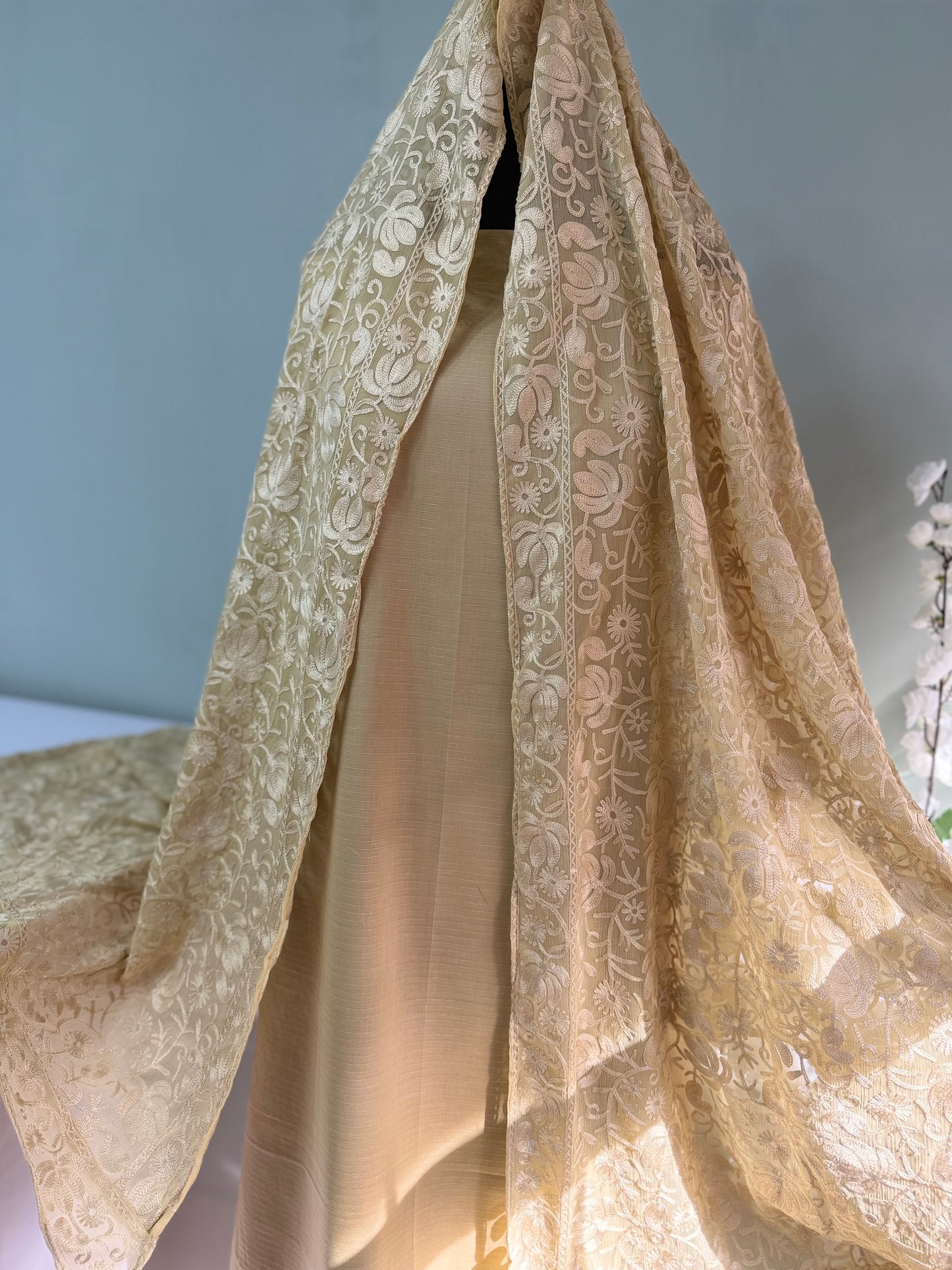 3 Piece Doria Lawn Suit With Chiffon Embroidered Dupatta | Skin