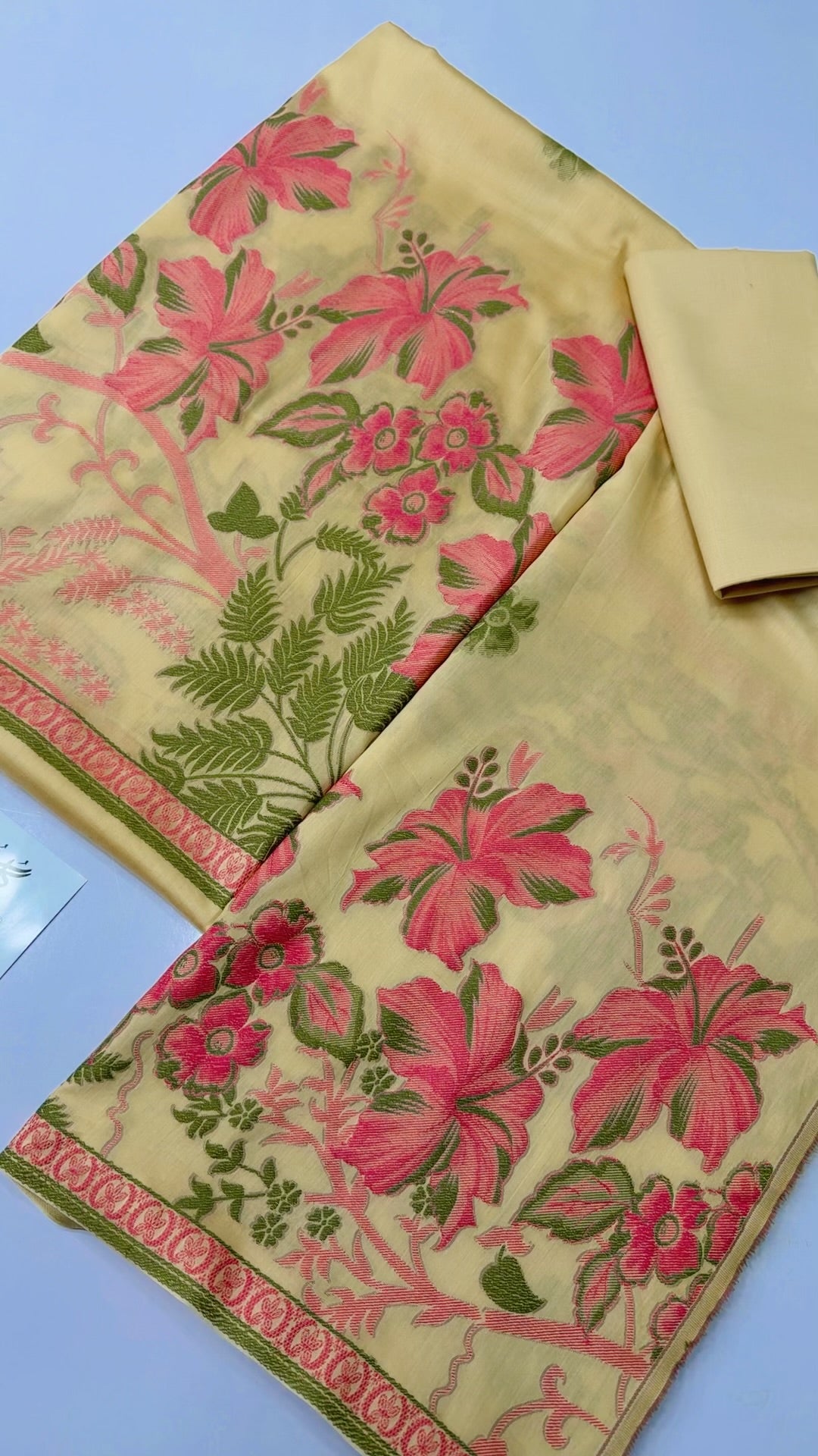 3 Piece Lawn Kani Suit With Same Lawn Dupatta | Lemon