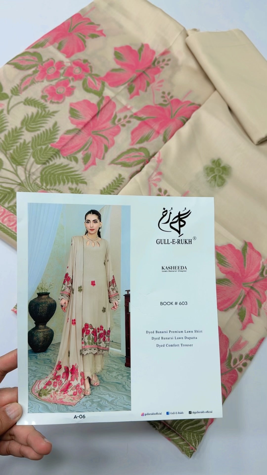 3 Piece Lawn Kani Suit With Same Lawn Dupatta | Light Skin