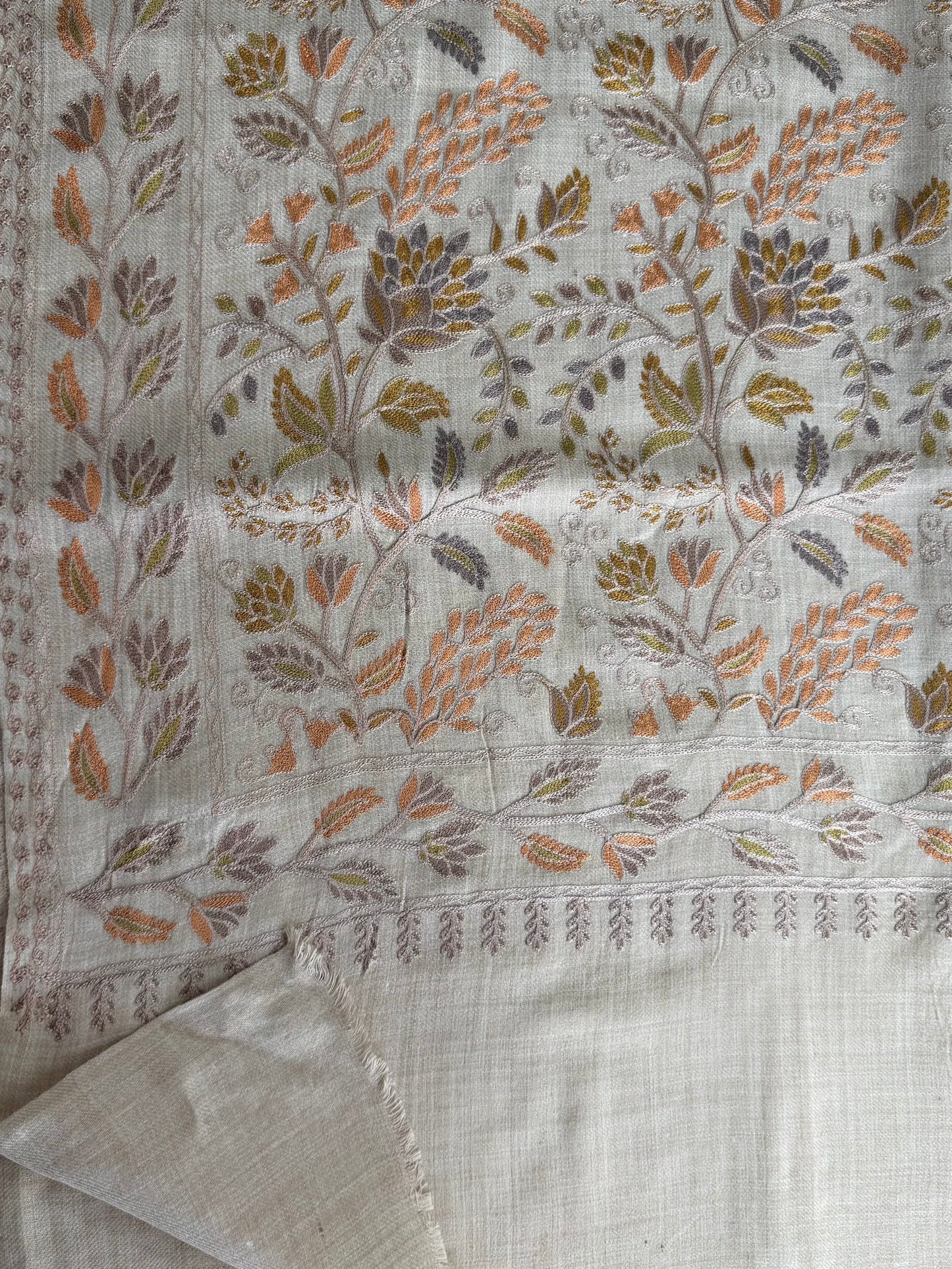 Kashmiri Jaal Shawl | Full Embroidered Shawl Resham Work Aar Embroidery