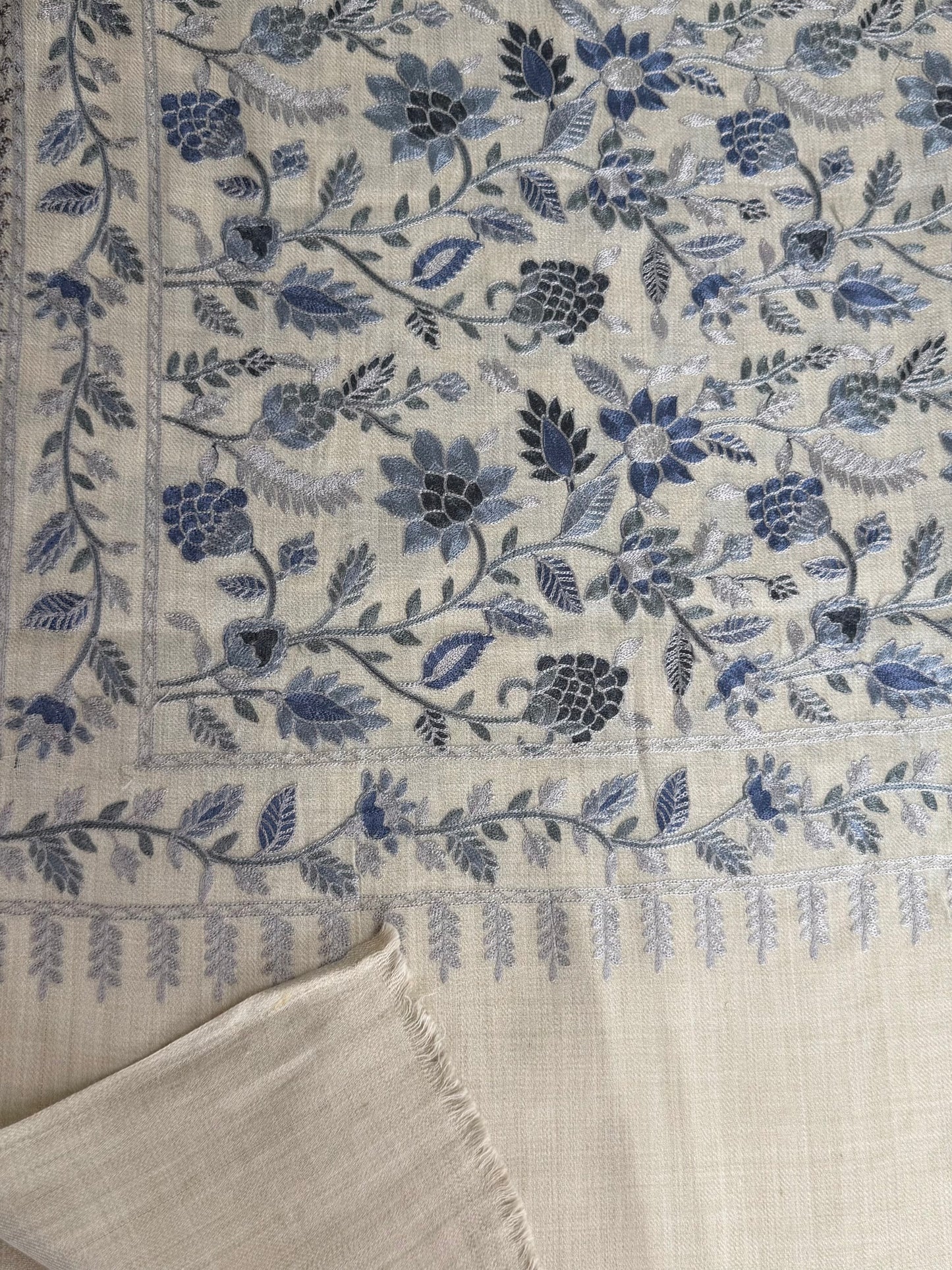 Kashmiri Jaal Shawl | Full Embroidered Shawl Resham Work Aar Embroidery