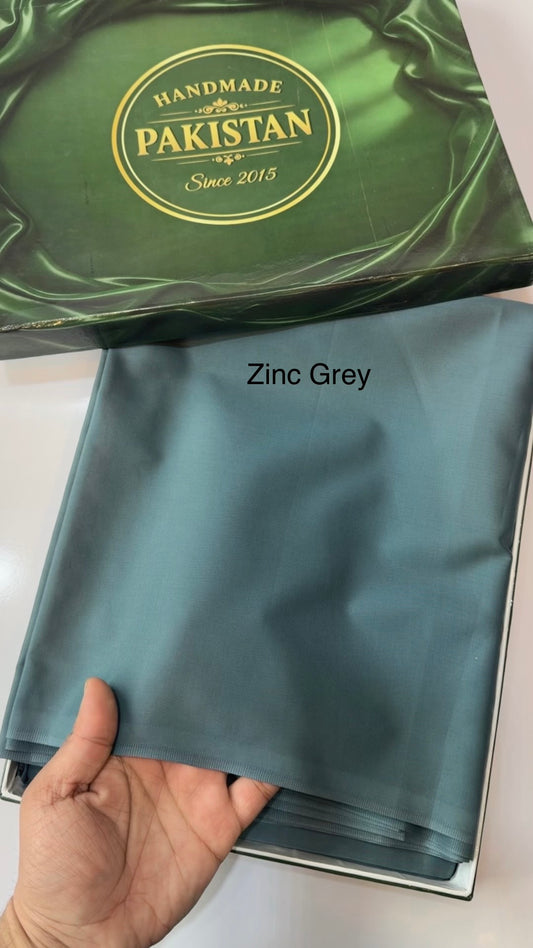 Gents Cotton Suit | Plain Supreme Cotton Burewala Suit | Zinc Grey