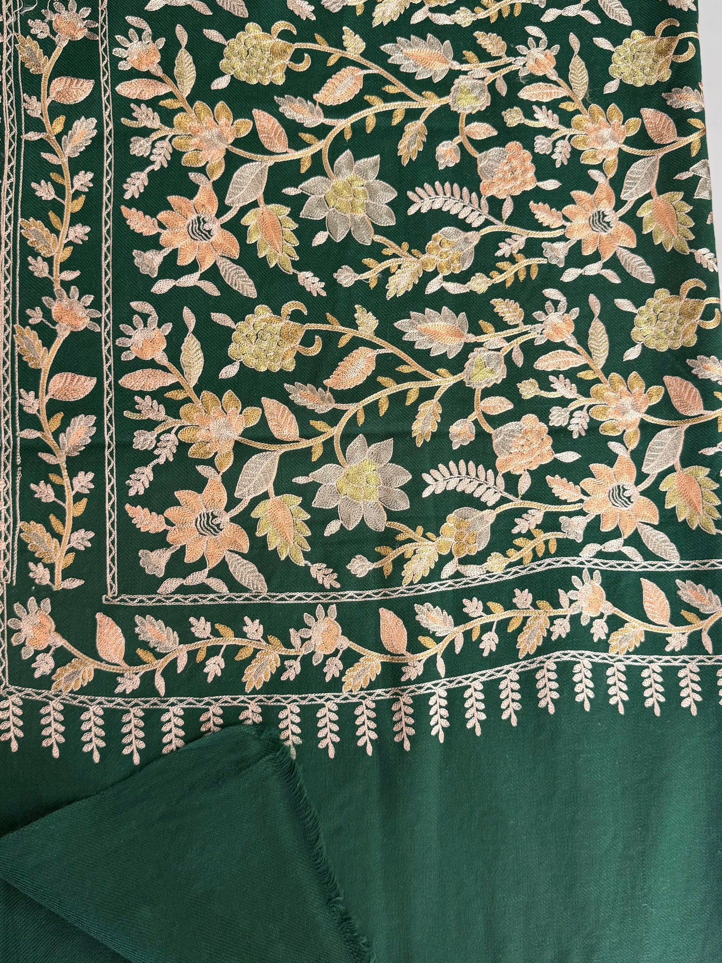 Kashmiri Jaal Shawl | Full Embroidered Shawl Resham Work Aar Embroidery