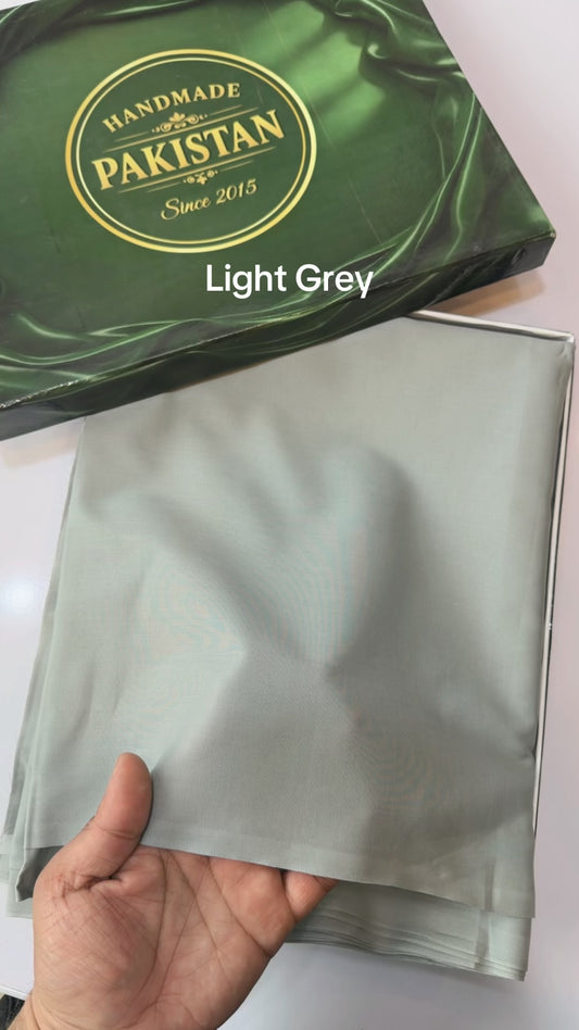 Gents Cotton Suit | Plain Supreme Cotton Burewala Suit | Light Grey