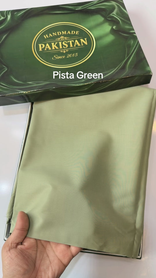 Gents Cotton Suit | Plain Supreme Cotton Burewala Suit | Pista Green
