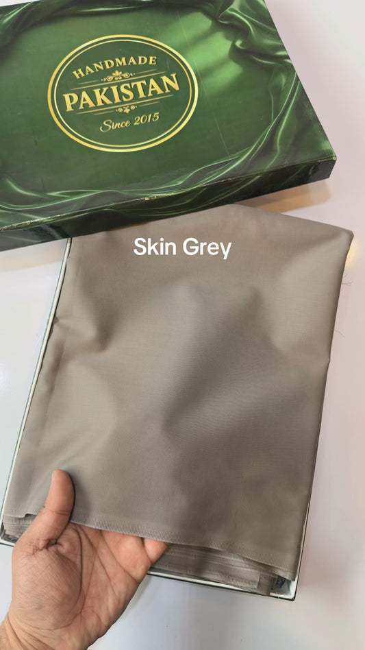 Gents Cotton Suit | Plain Supreme Cotton Burewala Suit | Skin Grey