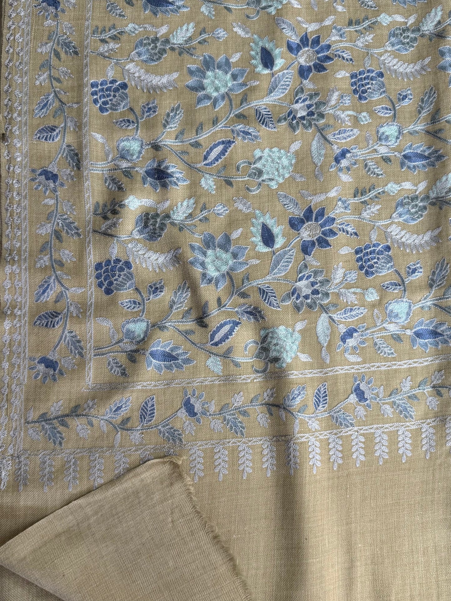 Kashmiri Jaal Shawl | Full Embroidered Shawl Resham Work Aar Embroidery