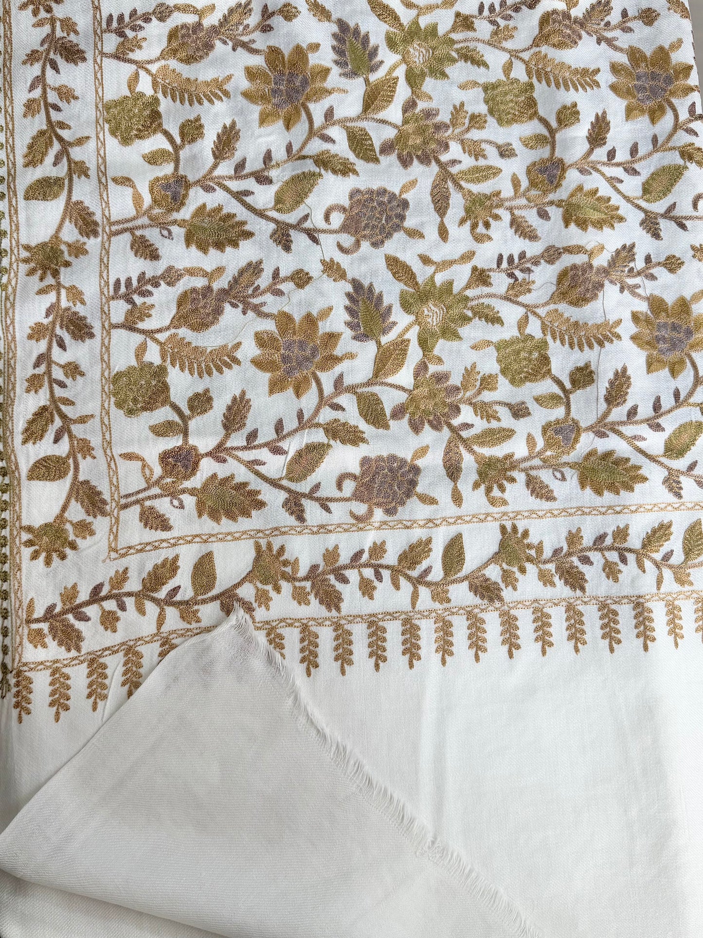 Kashmiri Jaal Shawl | Full Embroidered Shawl Resham Work Aar Embroidery