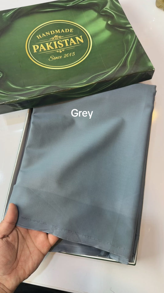 Gents Cotton Suit | Plain Supreme Cotton Burewala Suit | Grey