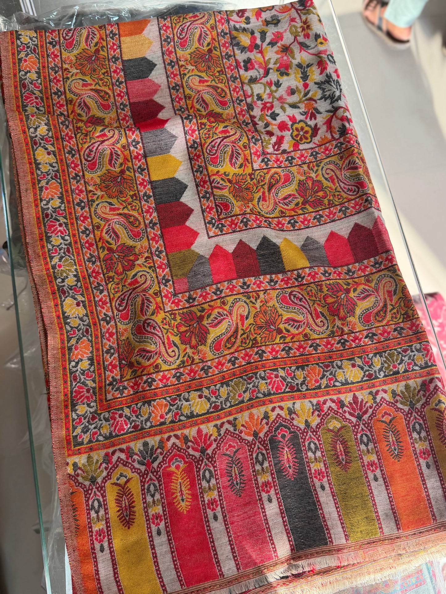 Pashmina Wool Kani Shawl in Full Size Multi Color | K114