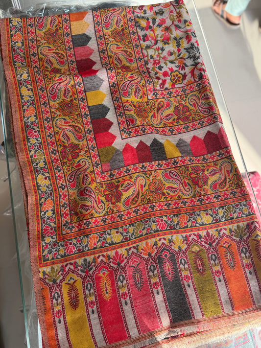 Pashmina Wool Kani Shawl in Full Size Multi Color | K114