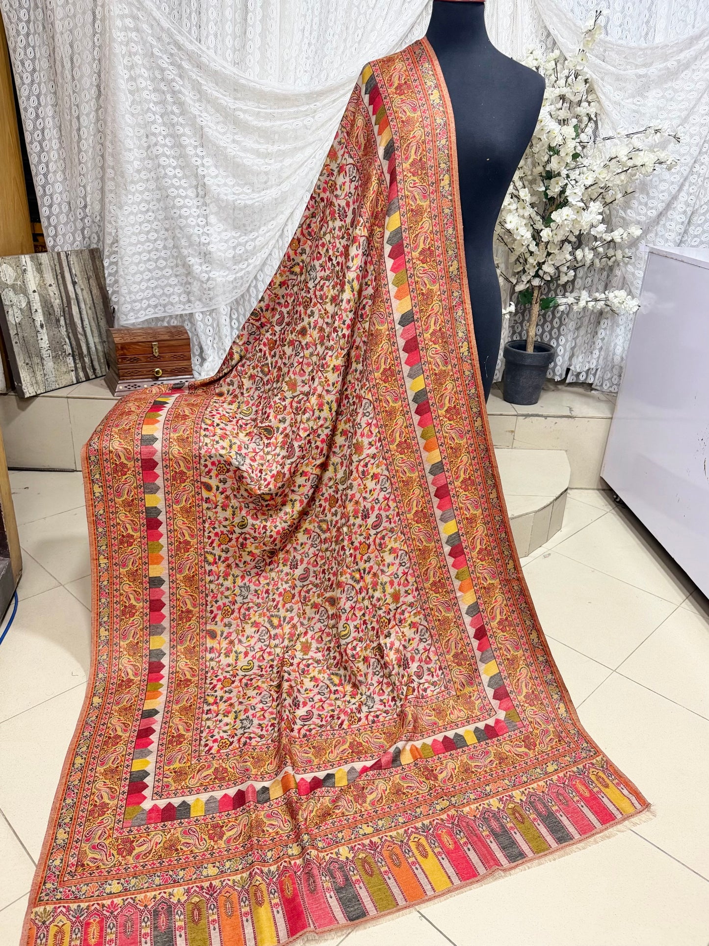 Pashmina Wool Kani Shawl in Full Size Multi Color | K114
