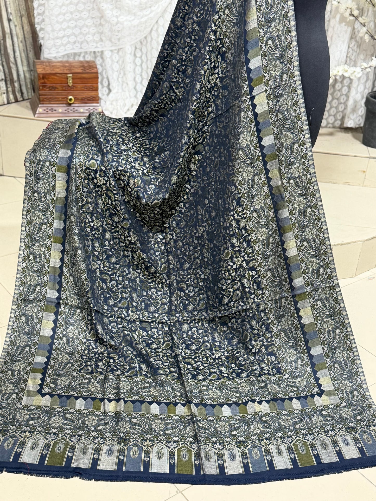 Pashmina Wool Kani Shawl in Full Size Multi Color | K194