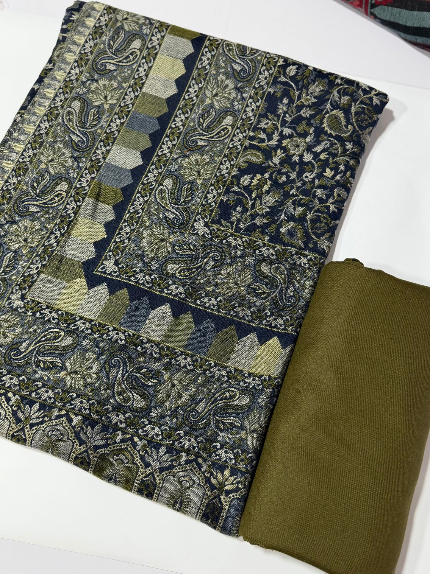 3 Piece Kani Shawl Suit | Plain Marina Suit With Kani Pashmina Shawl Perfect Gift