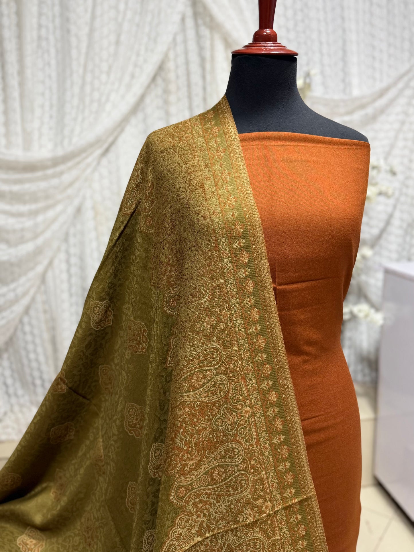3 Piece Kani Shawl Suit | Plain Marina Suit With Kani Pashmina Shawl Perfect Gift