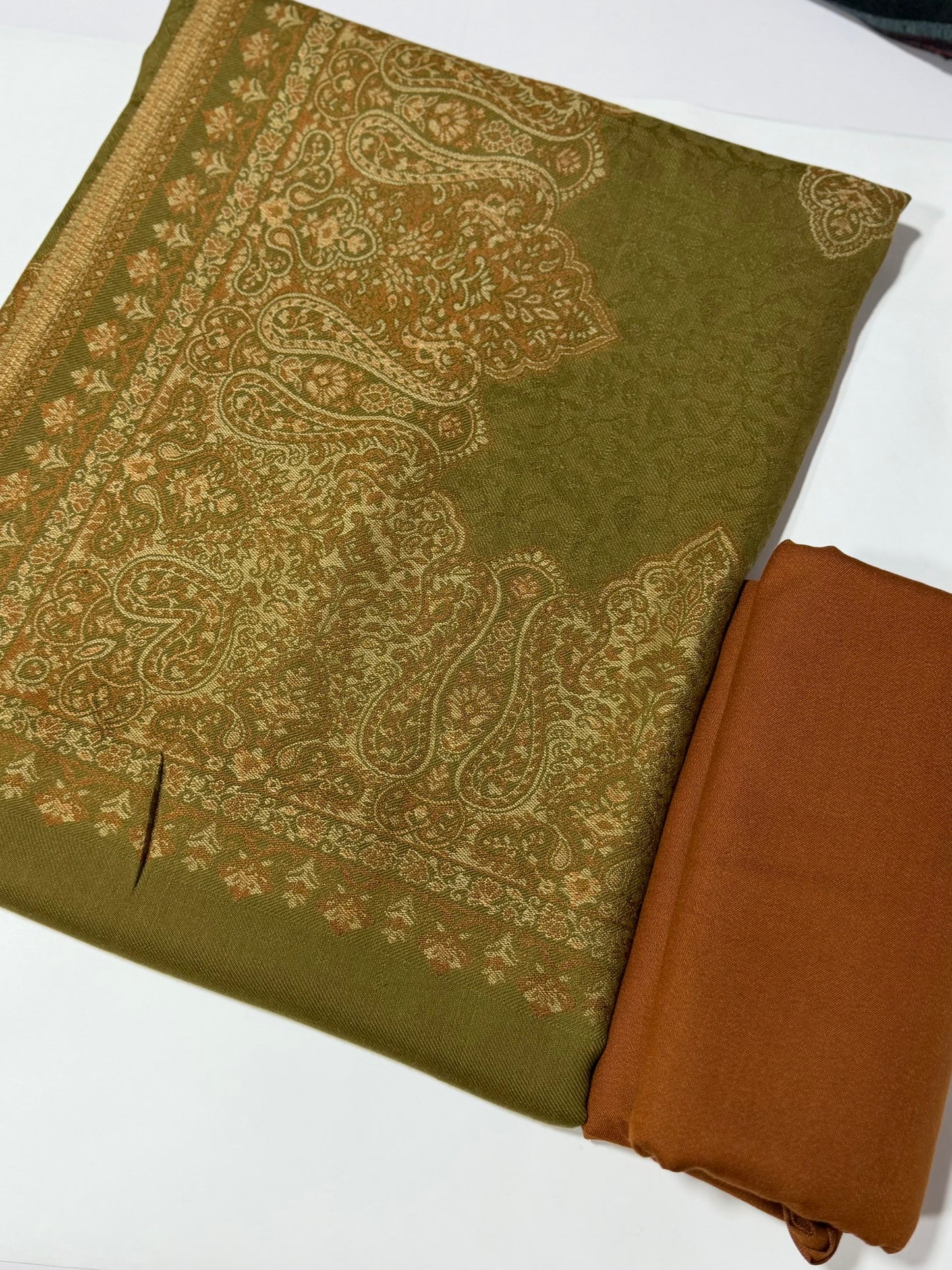 3 Piece Kani Shawl Suit | Plain Marina Suit With Kani Pashmina Shawl Perfect Gift