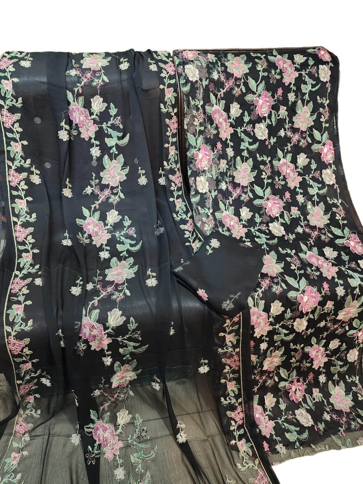 Breeze Chiffon 2 Pc Embroidered Suit