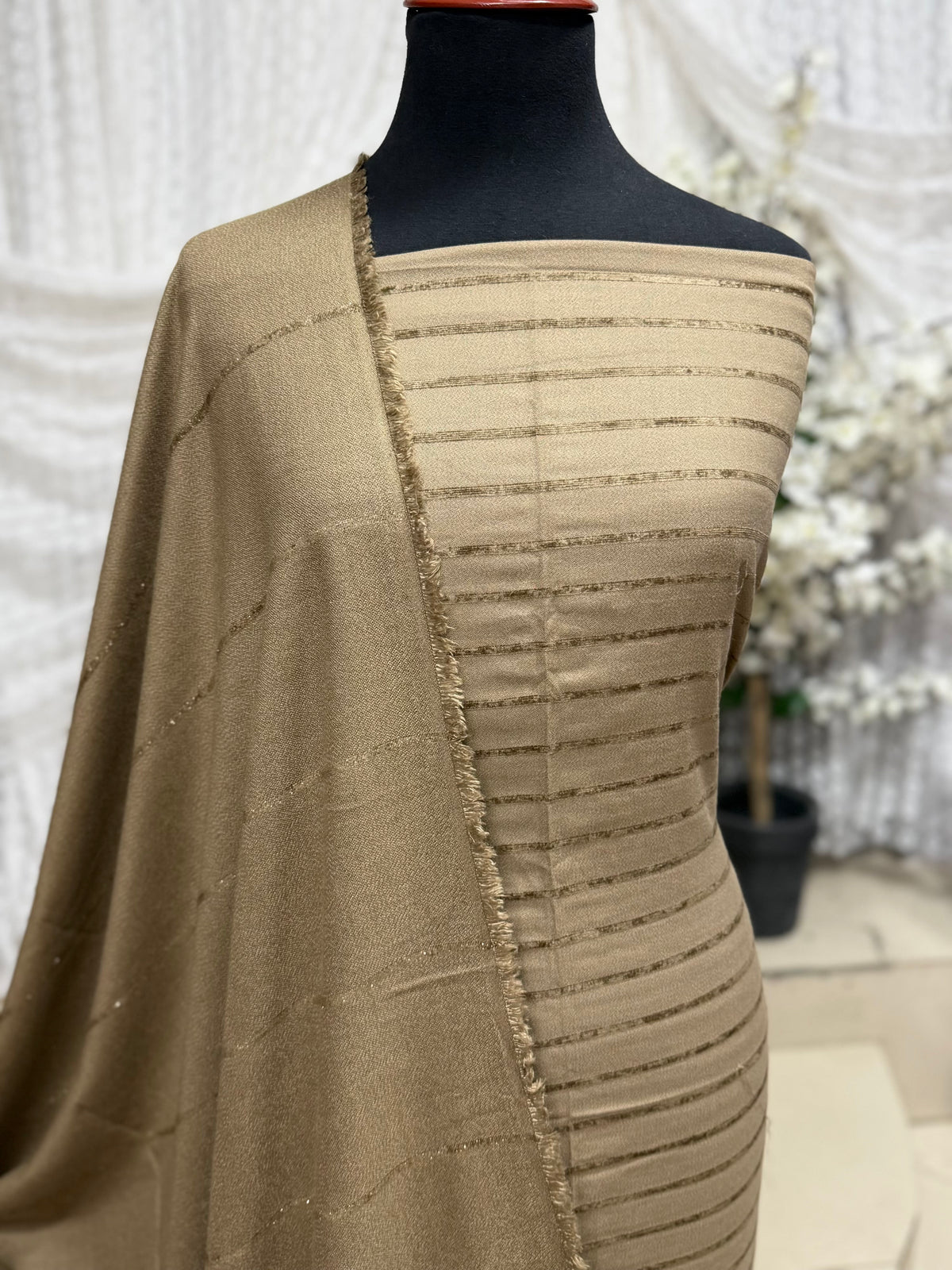 3 Piece Suit | Velvet  Marina Suit Allover With Shawl | New Arrival Beautiful Gift | Dark Skin