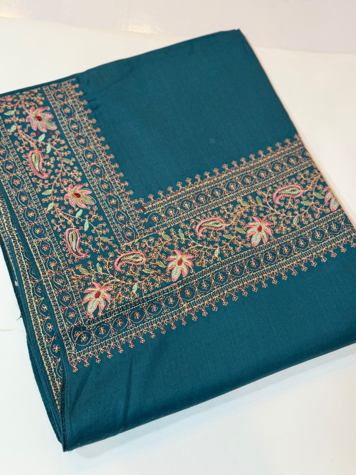 Kashmiri Shawl | Border Papermache Embroidery | Zinc
