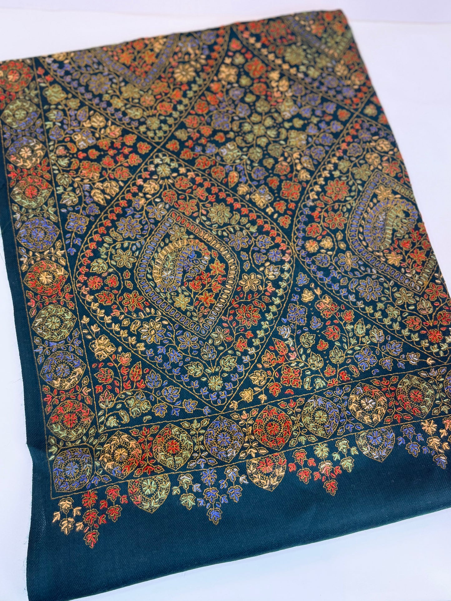 Special Pashmina Shawl | Hand Embroidery on Print Beautiful Jaal Shawl | Zinc