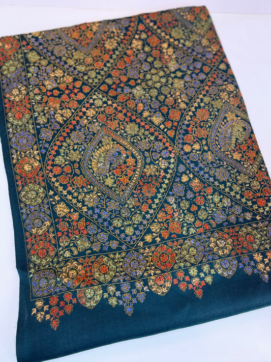 Special Pashmina Shawl | Hand Embroidery on Print Beautiful Jaal Shawl | Zinc