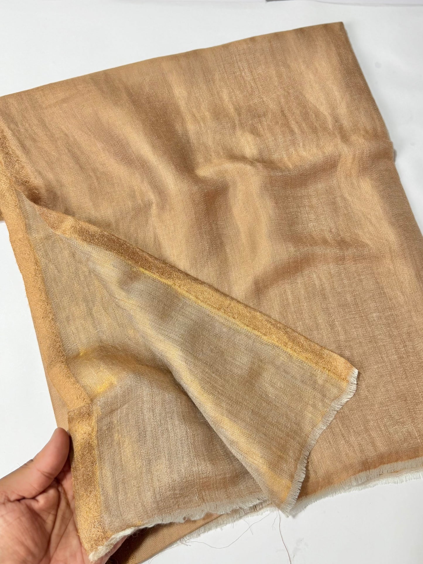 Moonlight Plain Toosh Shawl Made in Kashmir | Beige Skin