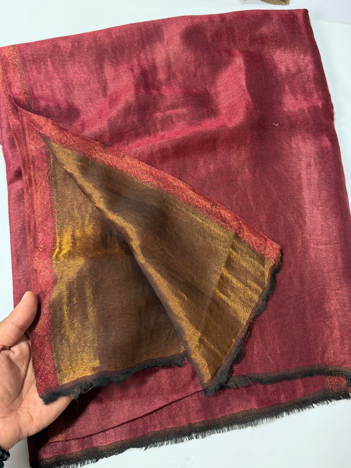 Moonlight Plain Toosh Shawl Made in Kashmir | Maroon