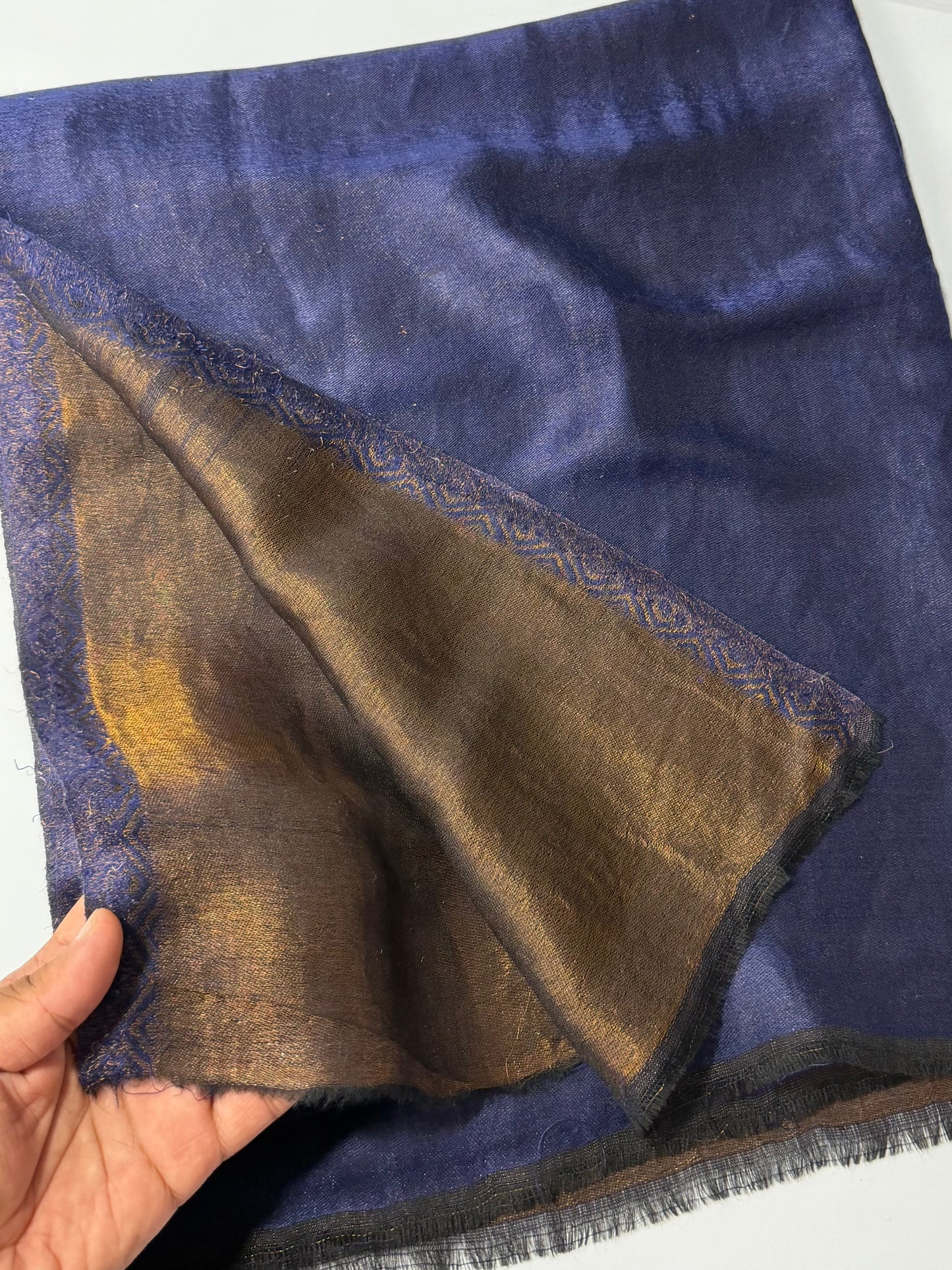 Moonlight Plain Toosh Shawl Made in Kashmir | Navy Blue