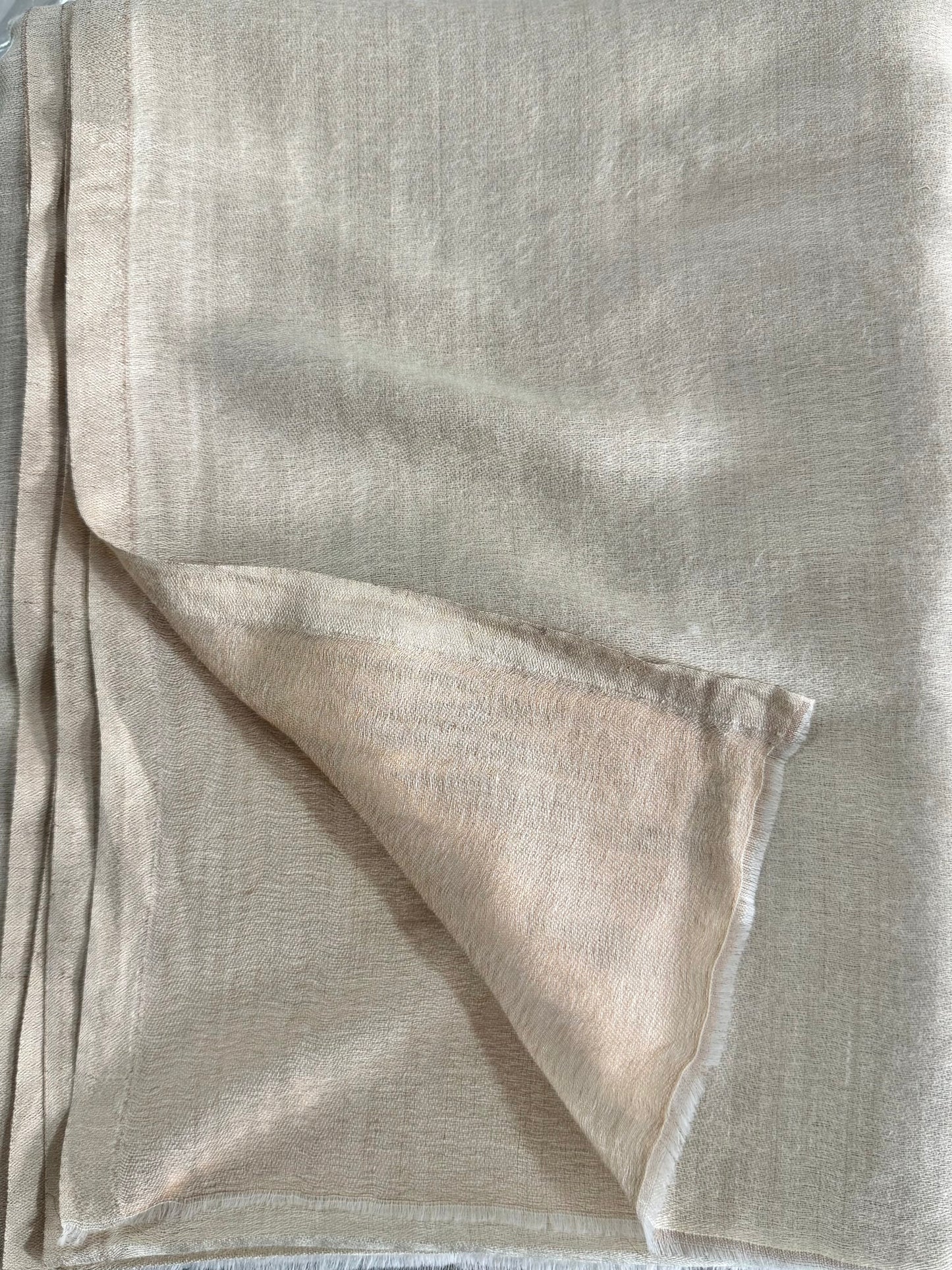 Moonlight Plain Toosh Shawl Made in Kashmir | Light Skin