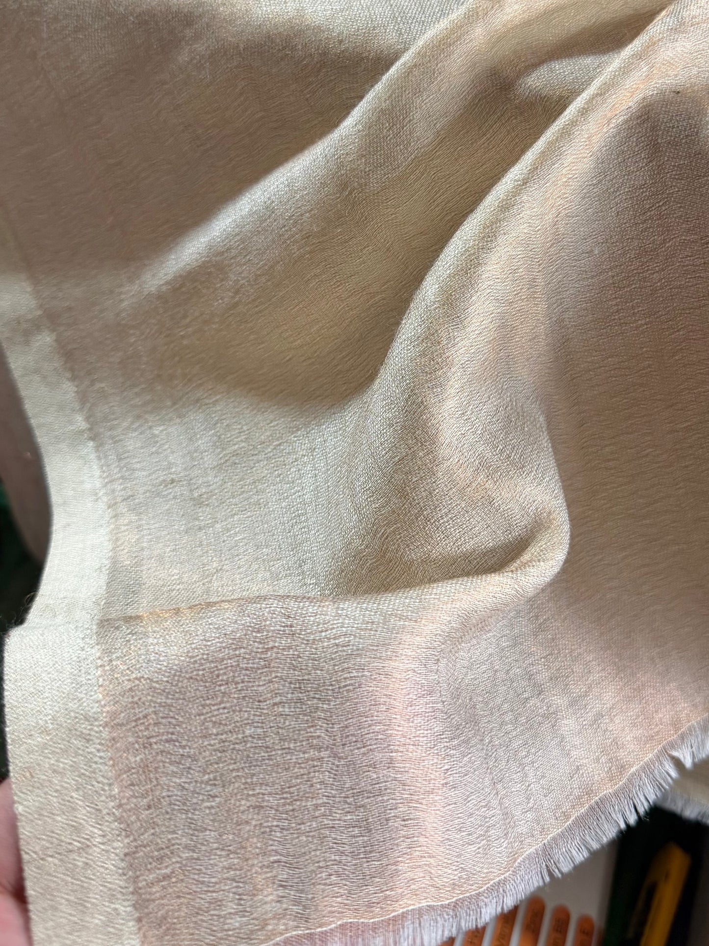 Moonlight Plain Toosh Shawl Made in Kashmir | Light Skin
