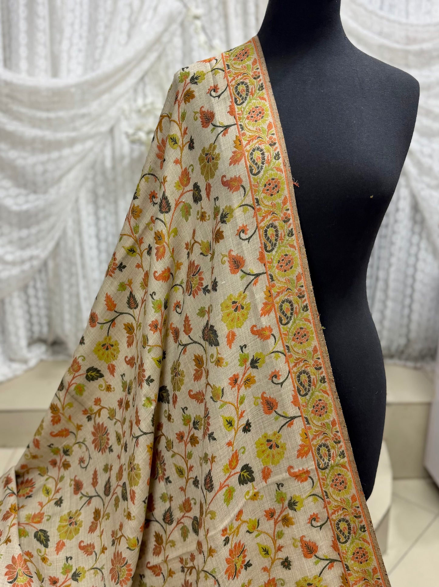 Pashmina Wool Multi Kani Shawl in Full Size | Multi Kani Work