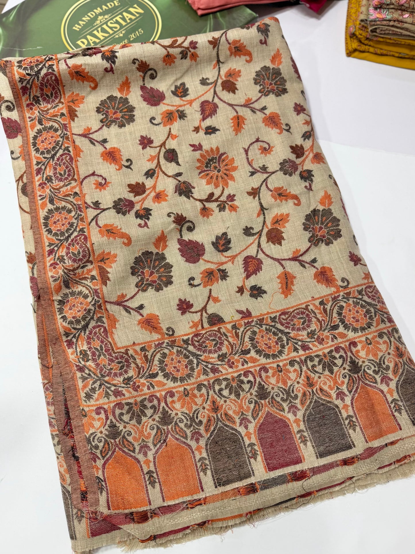 Pashmina Wool Multi Kani Shawl in Full Size | Multi Kani Work