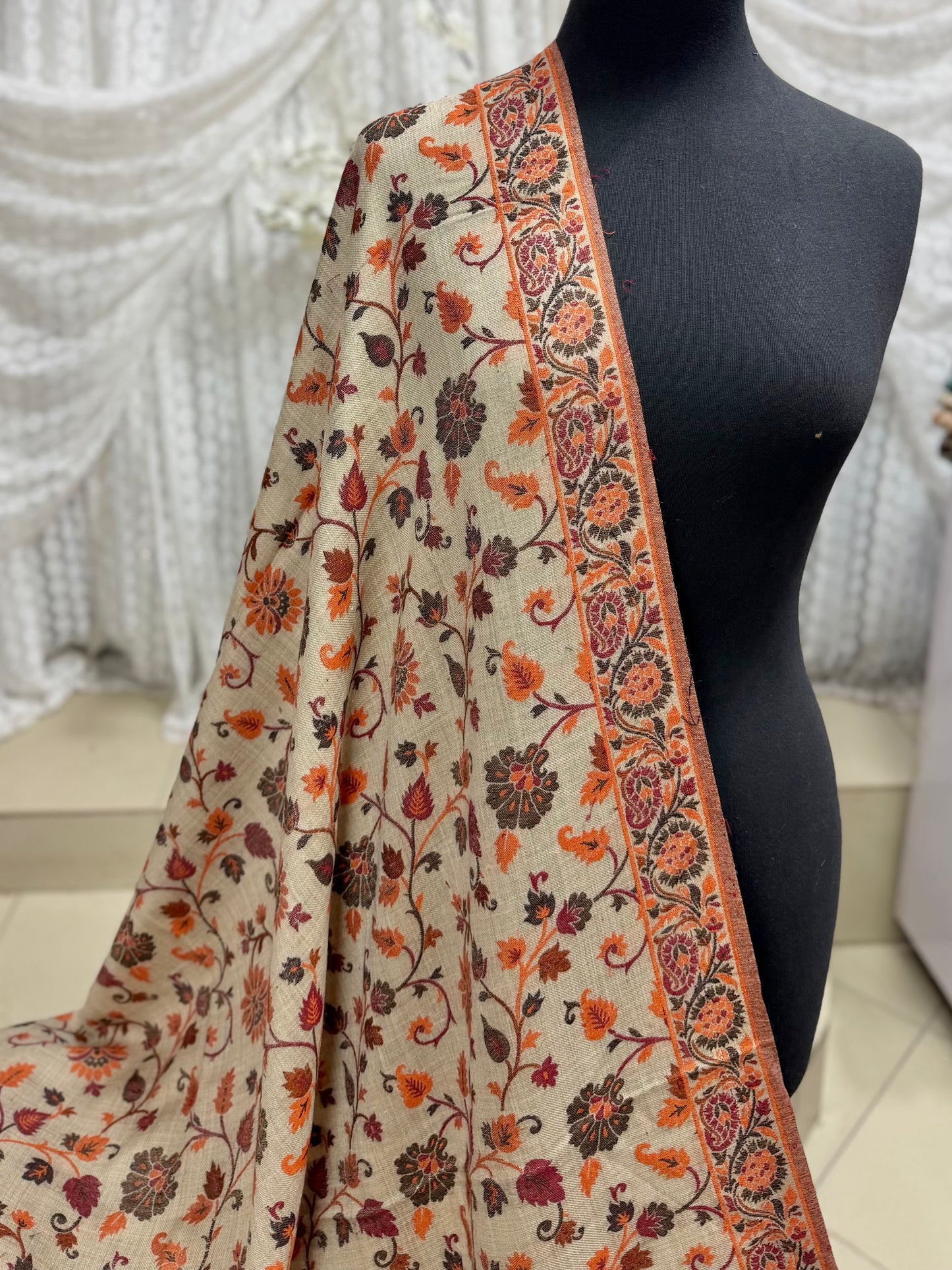 Pashmina Wool Multi Kani Shawl in Full Size | Multi Kani Work