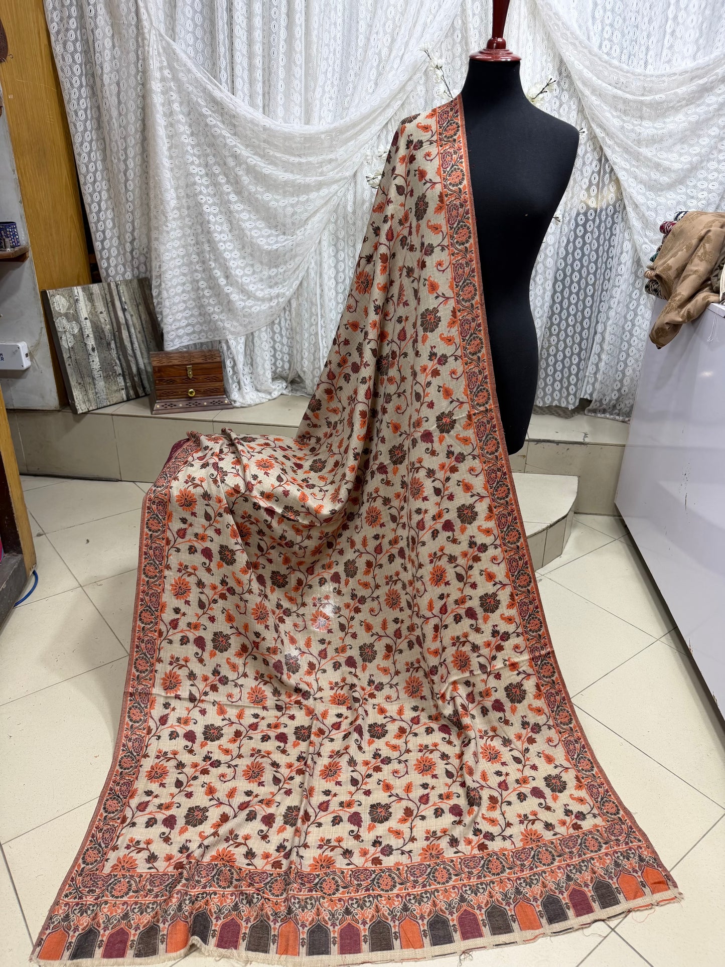 Pashmina Wool Multi Kani Shawl in Full Size | Multi Kani Work