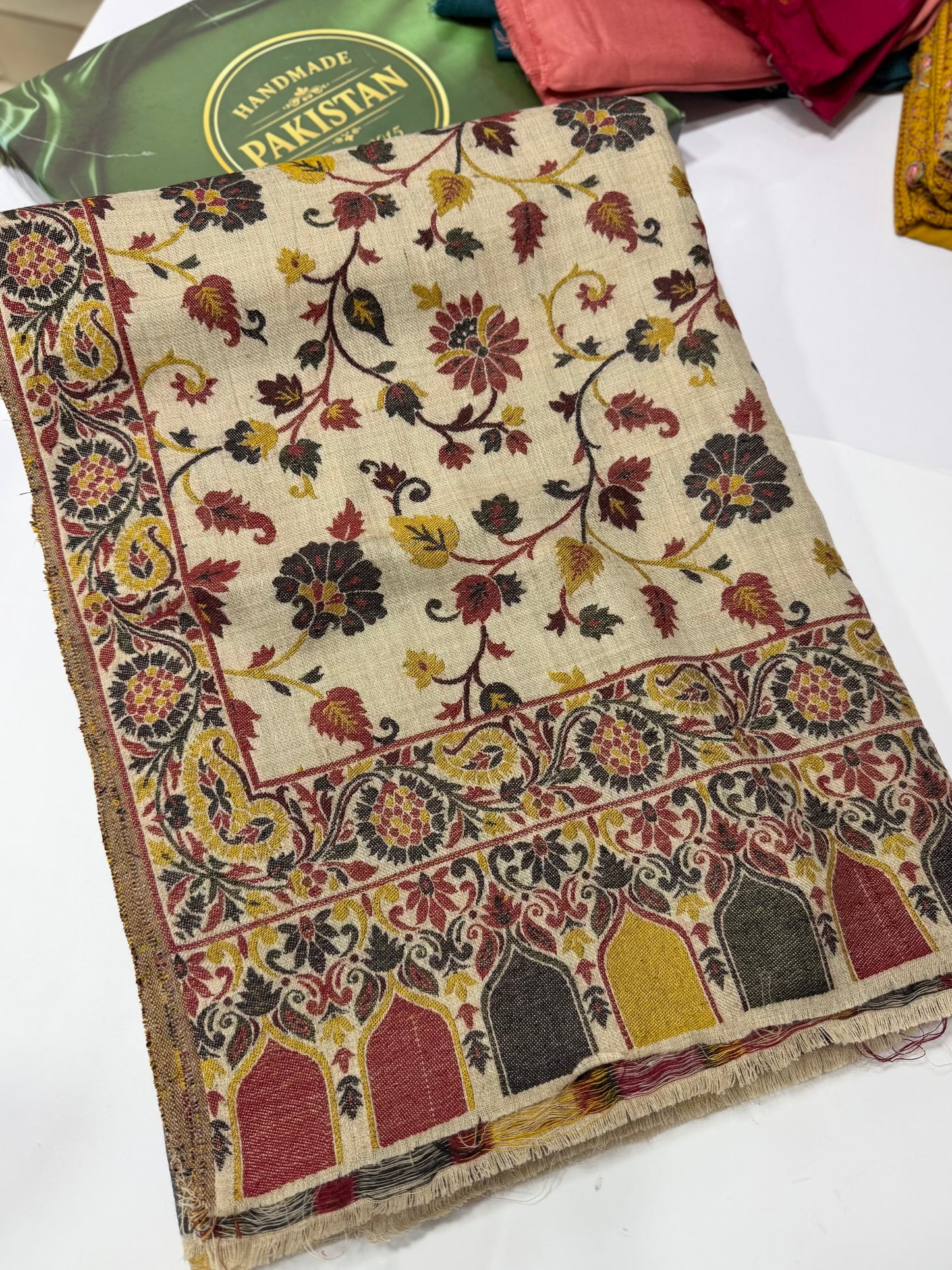 Pashmina Wool Multi Kani Shawl in Full Size | Multi Kani Work