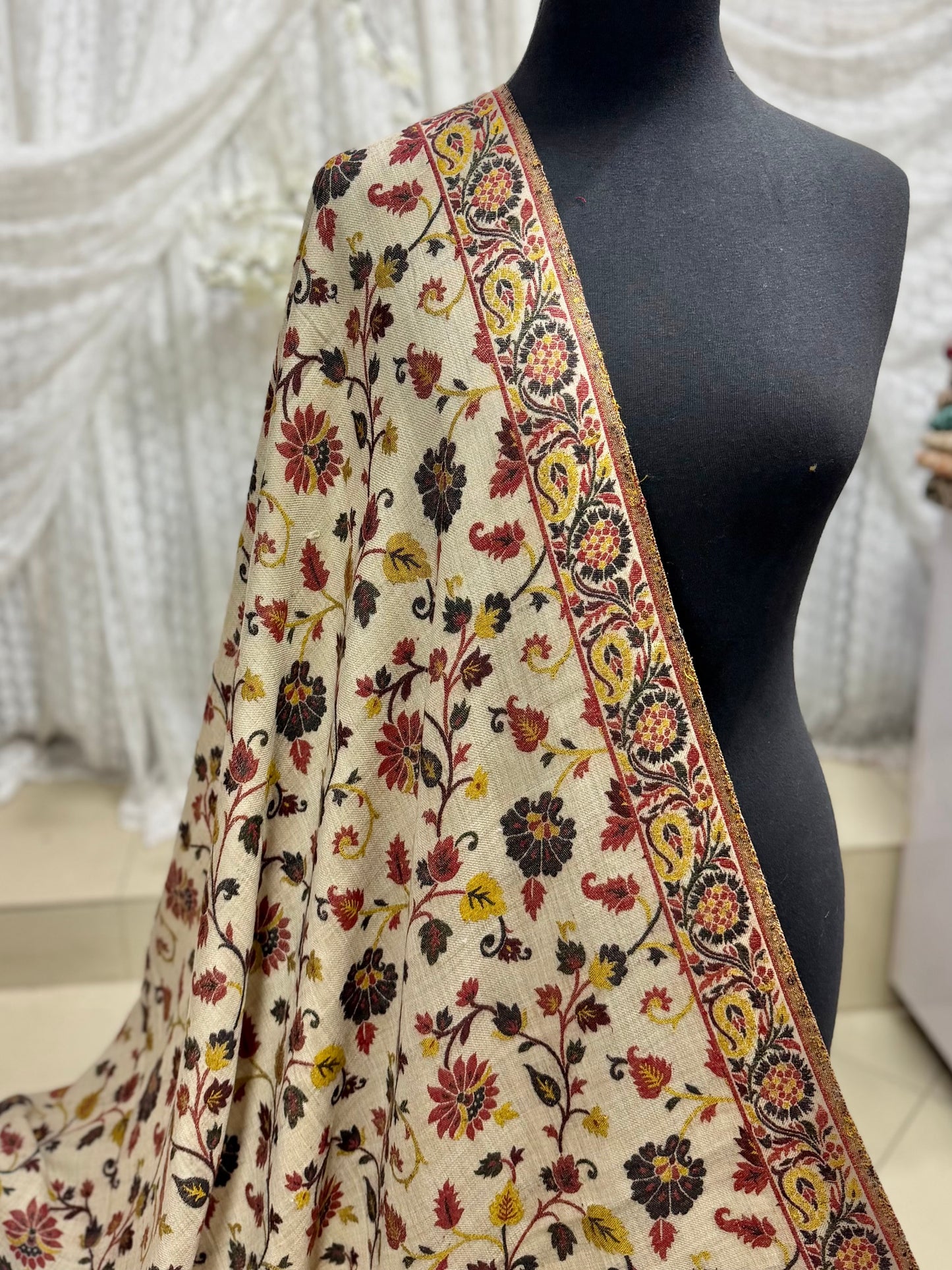 Pashmina Wool Multi Kani Shawl in Full Size | Multi Kani Work