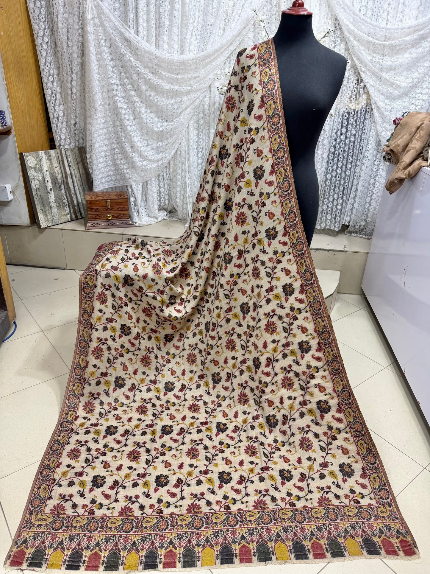 Pashmina Wool Multi Kani Shawl in Full Size | Multi Kani Work