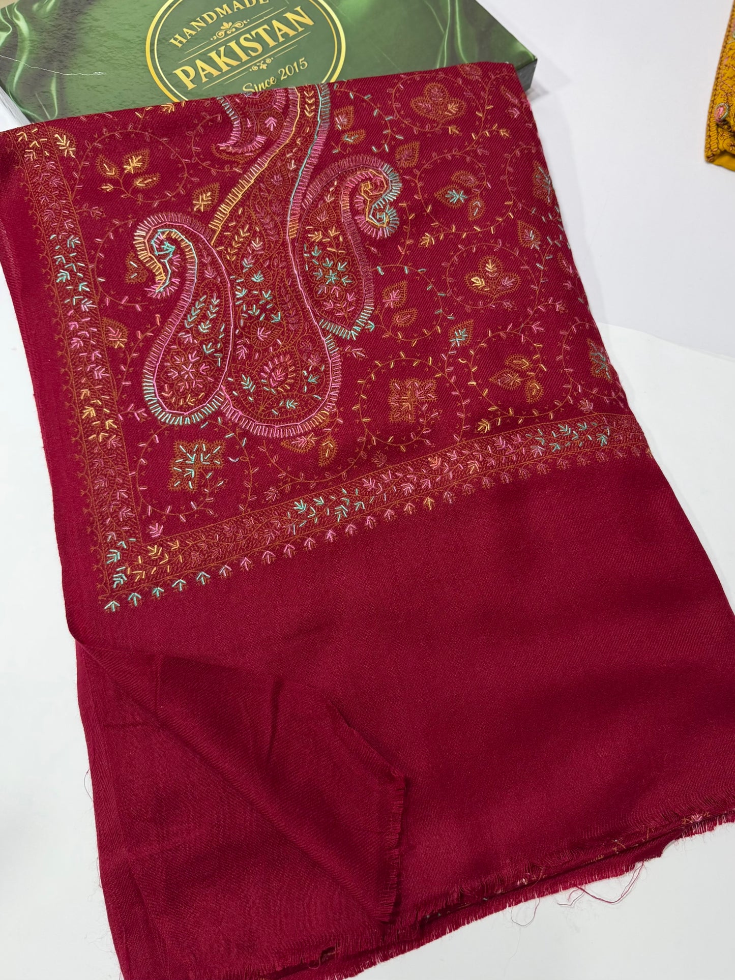 Pashmina Stole | Print and Embroidery in Sale Price Perfect for Gifts | Maroon