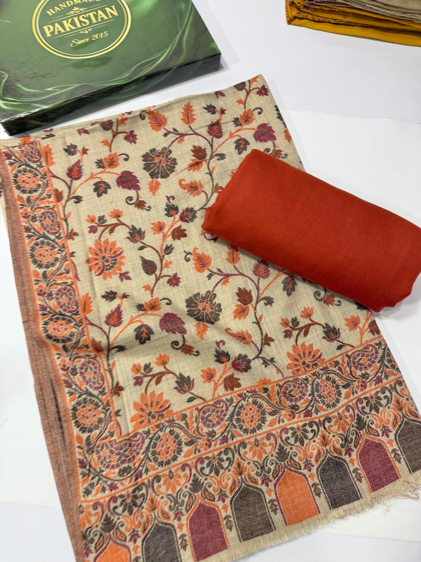 3 Piece Kani Shawl Suit | Plain Marina Suit With Kani Pashmina Shawl Perfect Gift