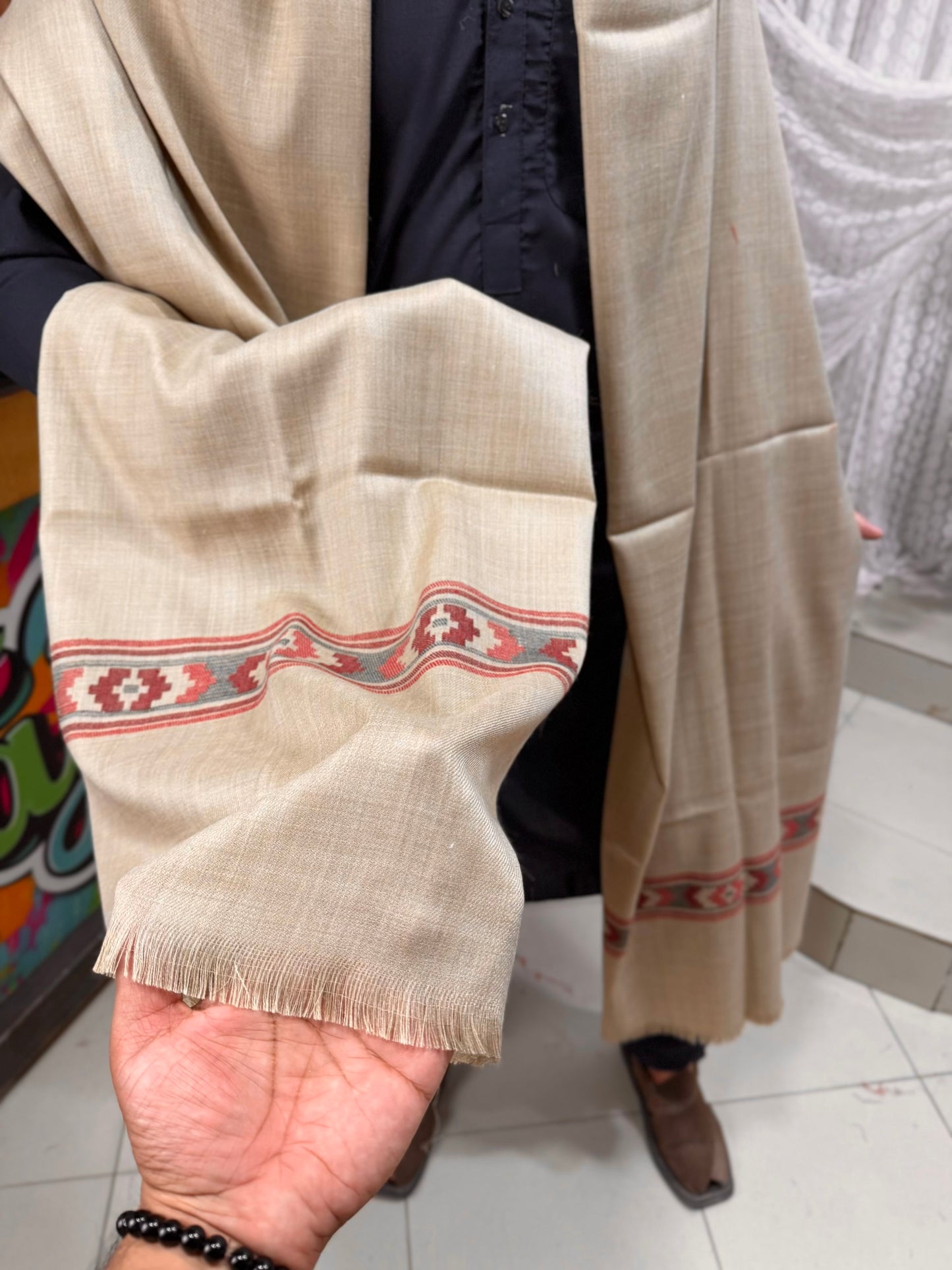 Kashmiri Gents Shawl | Pure Pashmina Kashmiri Made Gents Shawl Soft Lightweight | Perfect Gift